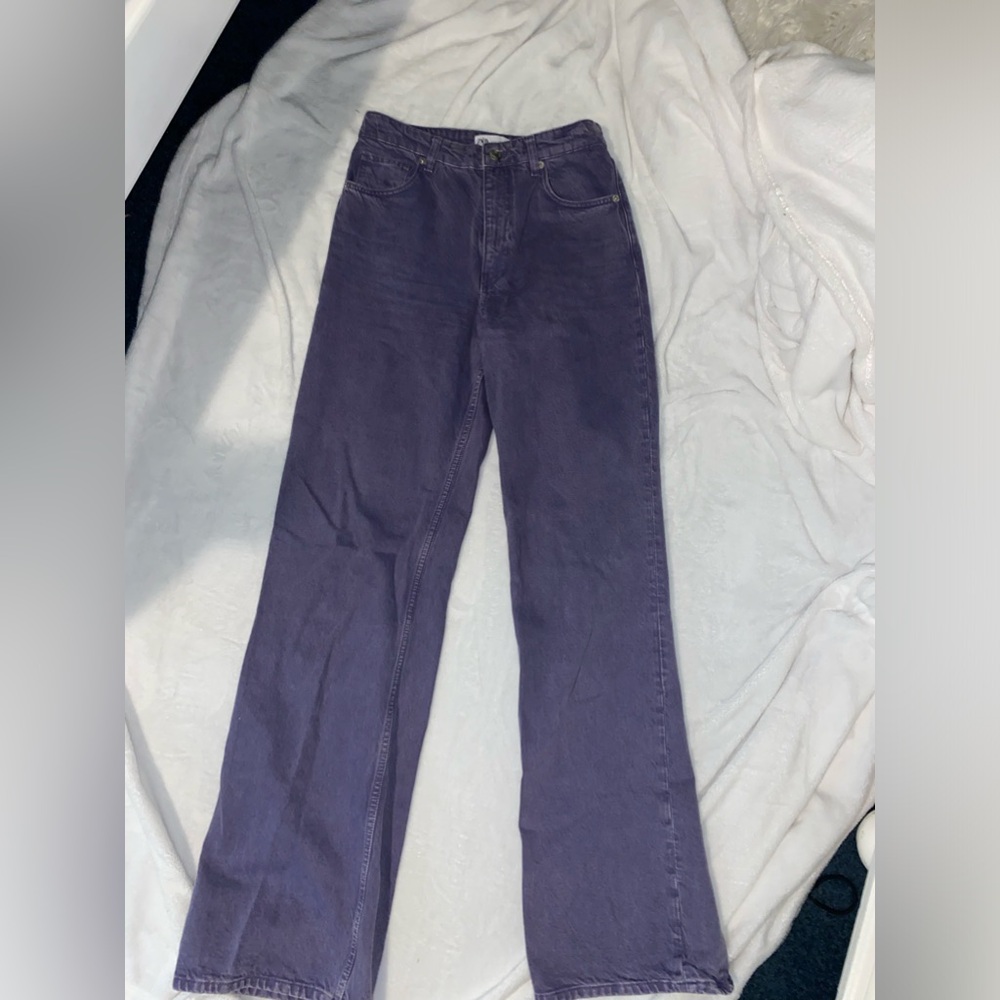 Zara Straight Leg Purple Jeans Size 6